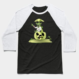 Pumpkin Zombie Halloween Baseball T-Shirt